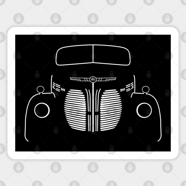 REO Speedwagon 1940s classic truck white outline graphic Sticker by soitwouldseem